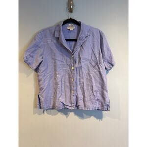 Portraits Linen Button Front Top